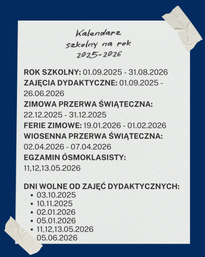 kalendarz roku 2025-2026